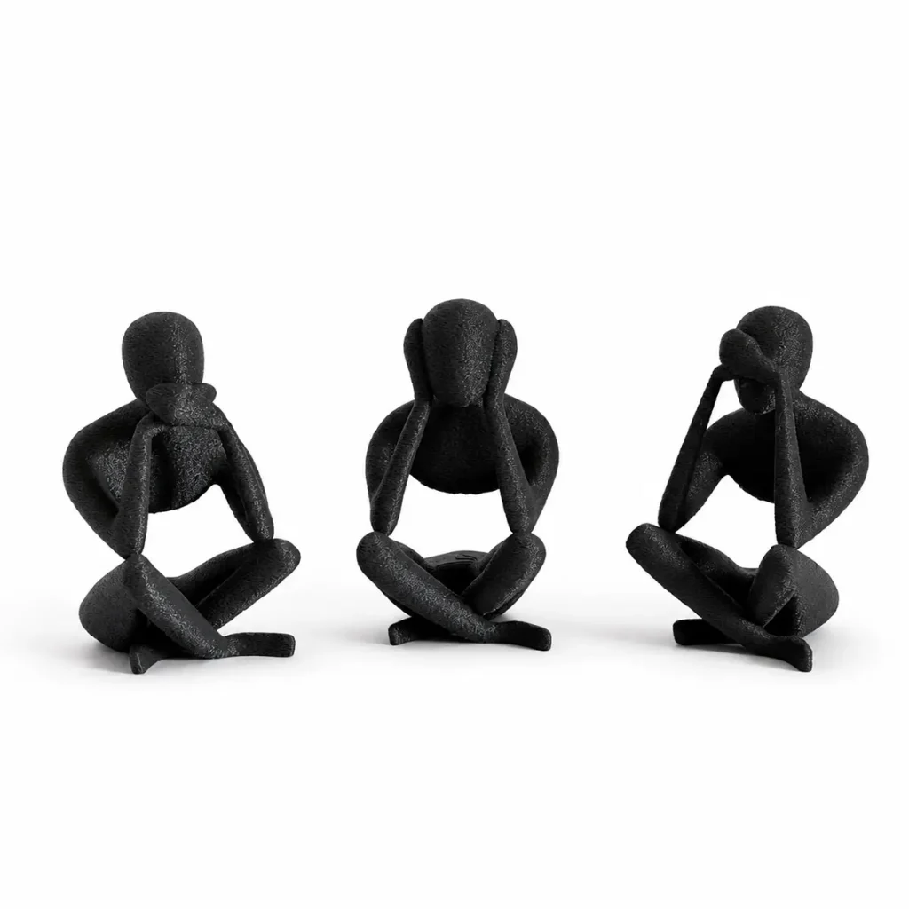 Set 3 statuete decorative „Cele Trei Maimuțe Înțelepte”